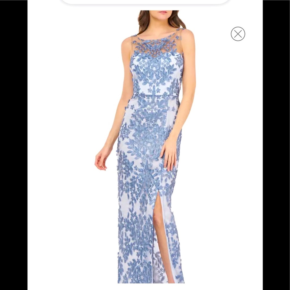 JS Collections Leaf Embroidered Gown Size 4